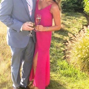 Pink maxi cocktail dress size large super cute